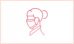 広島市安佐南区に位置する当院(ましの皮ふ科クリニック)の特徴、女性医師による肌確認を示したイラスト図